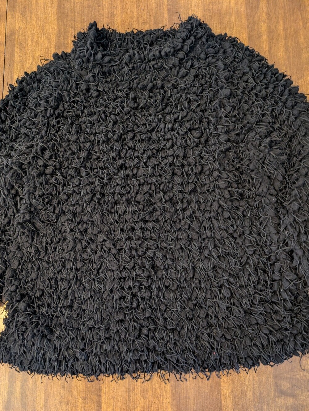 Vince Camuto Black Textured Looped Knit Shag Top